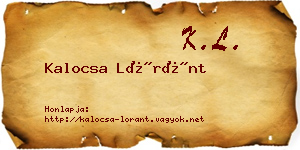 Kalocsa Lóránt névjegykártya