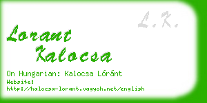 lorant kalocsa business card