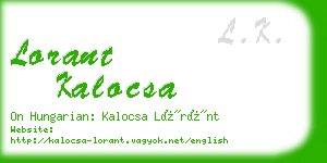 lorant kalocsa business card